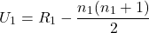 $$U_1 = R_1 - \frac{n_1(n_1+1)}{2}$$