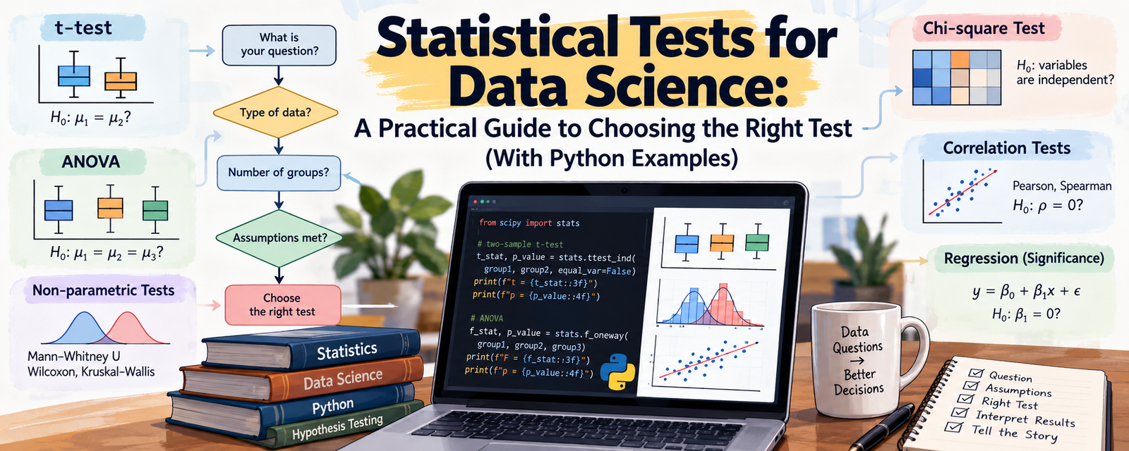 Statistical tests for data science